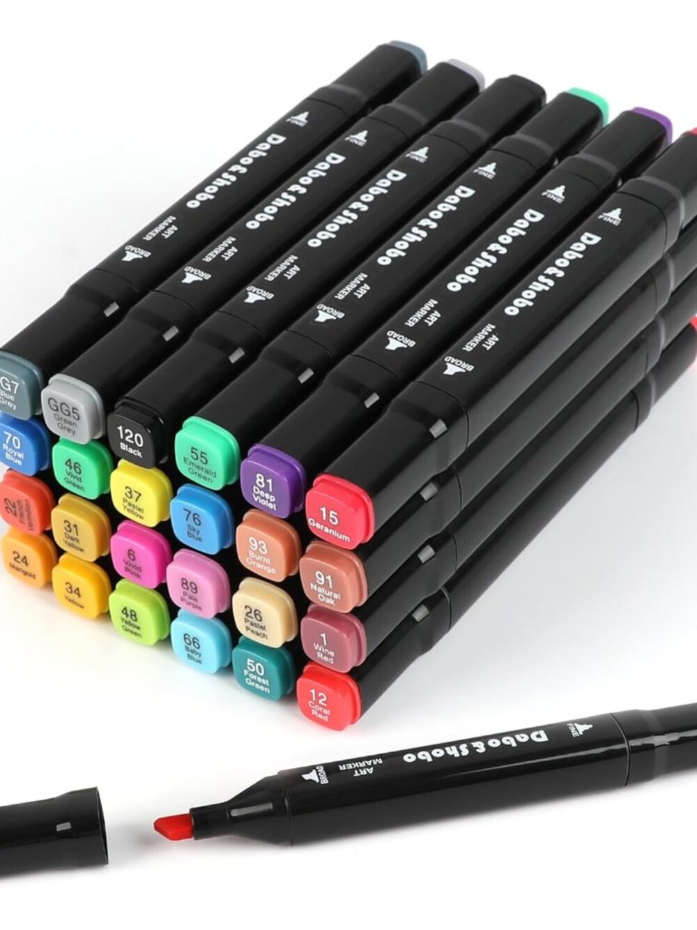 24 Colors Drawing Markers, Dual Tip Art Markers, Coloring Marker For Adult Sketc - Picture 3 of 8